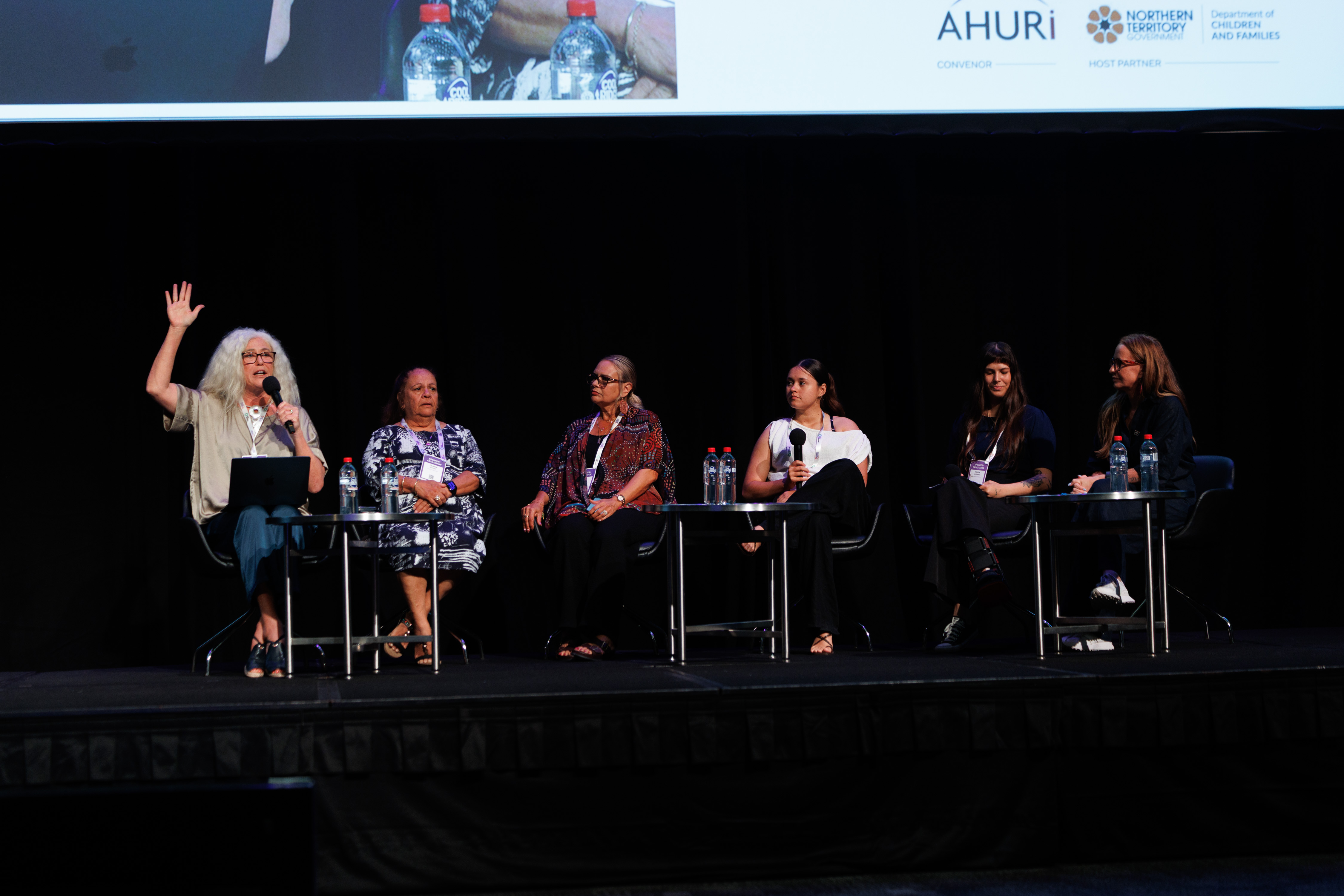 Professor Kerry Arabena addressing crowd in panel session at Australian Homelessness Conference 2026