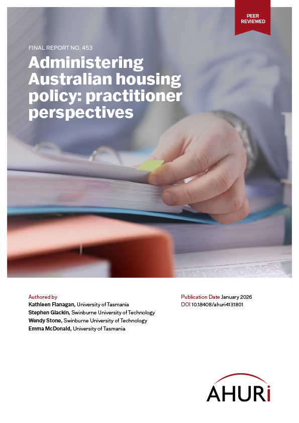 Report cover for AHURI Final Report 453