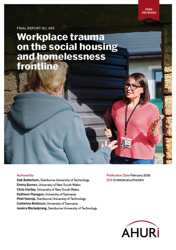 Report cover for AHURI Final Report 455