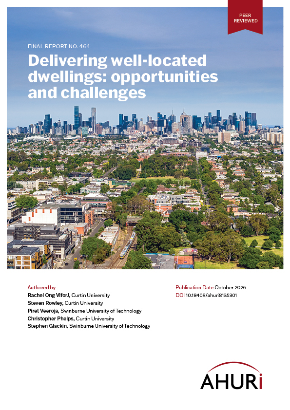 Report cover for AHURI Final Report 464: Delivering well-located dwellings: opportunities and challenges