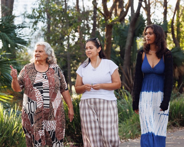 Multi-generational indigenous Australian family, three generations of Aboriginal Australian women together
