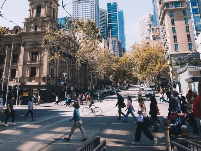 Australian city street people transport