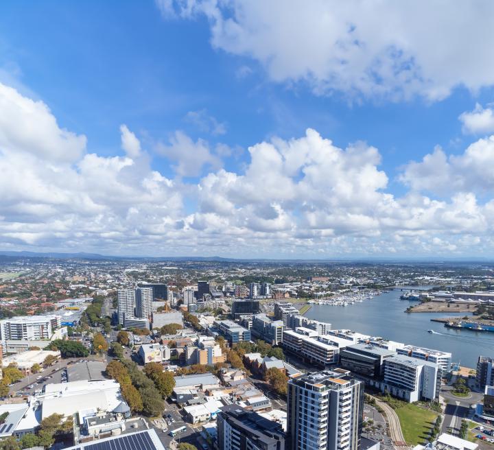Aerial view of Australian city