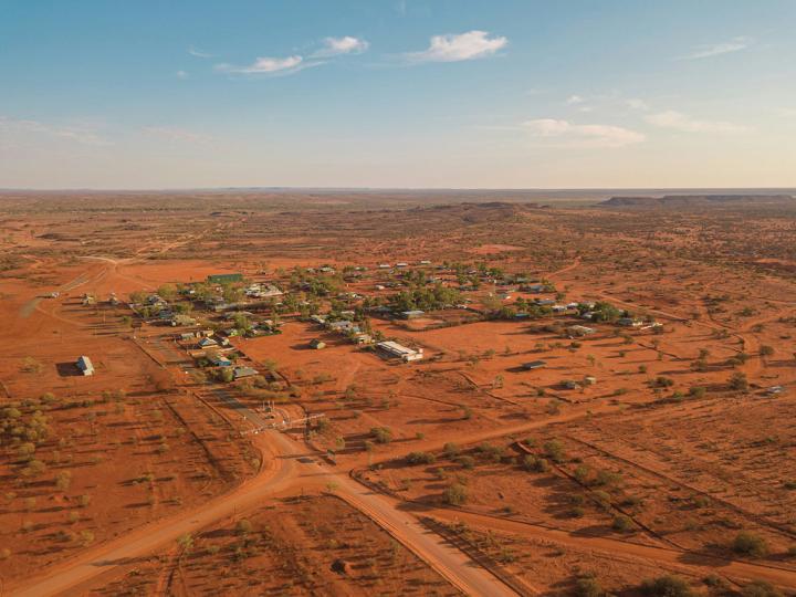 Wide aerial view of rural area of the Northern Territory, Australia