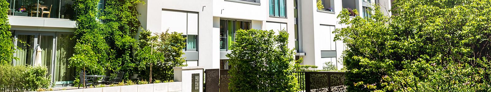 Apartments and greenery